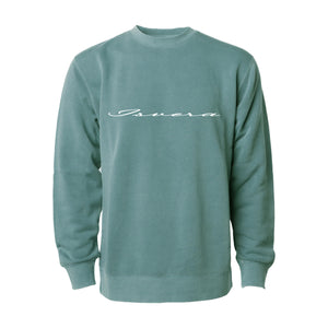 ISVERA ENDEAVOR PIGMENT DYE CREWNECK // ALPINE GREEN